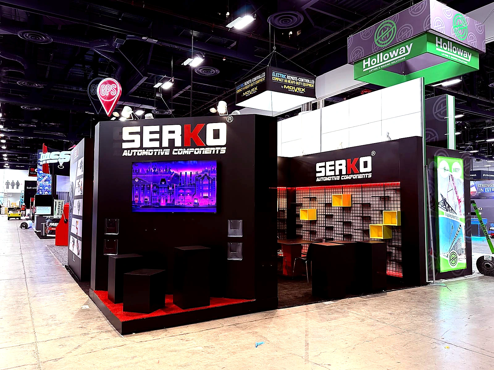 Custom trade show booth designed and built by Standmi for Serko Automotive Components